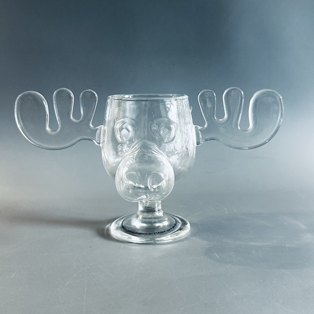 National‎ Lampoon's Glass Moose Mug Christmas Vacation Moose Reindeer Head Clear